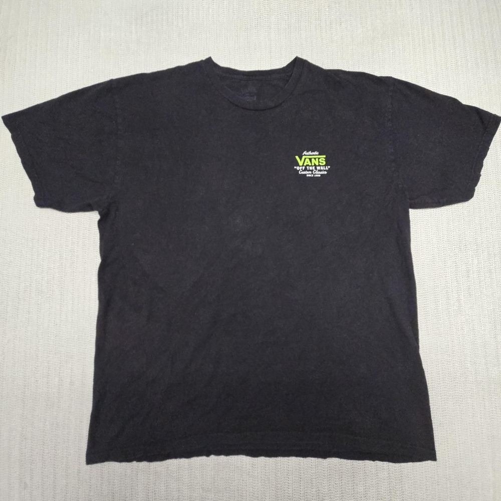 Vans Shirt Mens Large Black Off The Wall Custom Classics Graphic Tee Skate